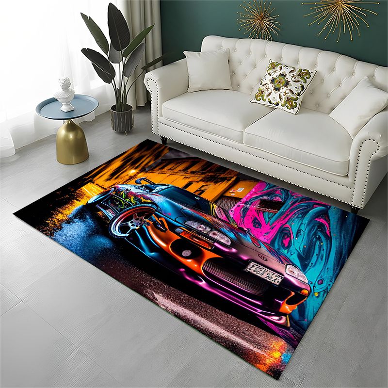 Lighting Mcqueen Bedroom Decor - Tappeto Antiscivolo con Motivo Auto da